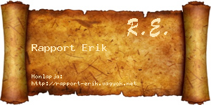 Rapport Erik névjegykártya